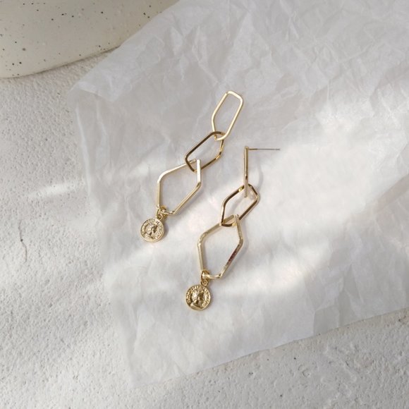 💕Last one Sterling Silver Coin Dangle Earrings - Picture 5 of 9